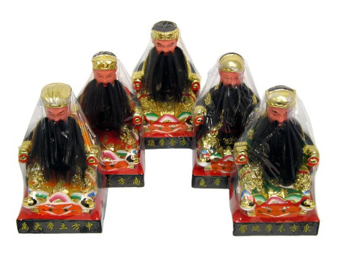 ENSEMBLE de Wu Di - 5 Statues d'Empereurs avec Kai Guangs