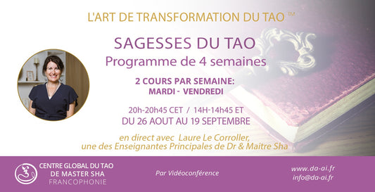 Programme de 4 semaines Sagesses du Tao - Aout-Septembre 2025